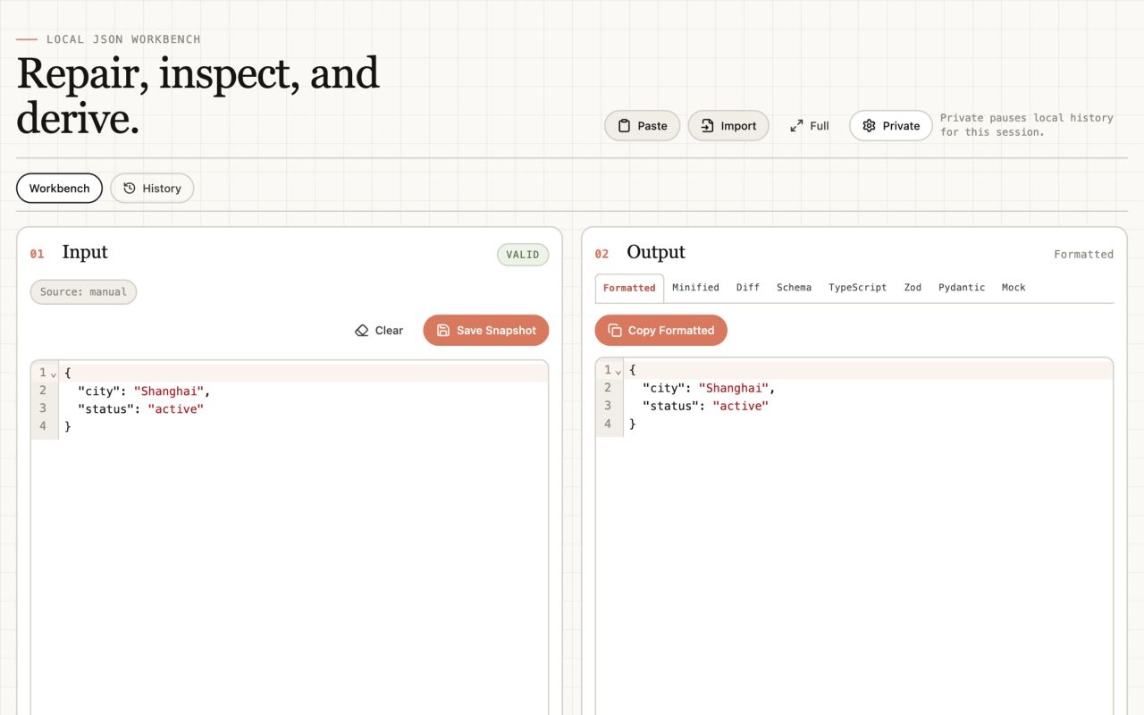 JSON Workbench screenshot